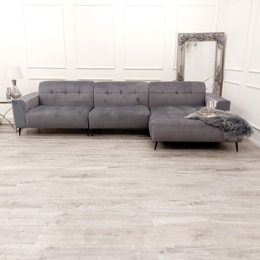 Oslo Open Plan Sofa 3 Piece Silver Grey