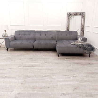 Oslo Open Plan Sofa 3 Piece Silver Grey