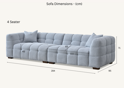 Aluxo Tribeca Sofa Range in Oatmeal Boucle Fabric Chair