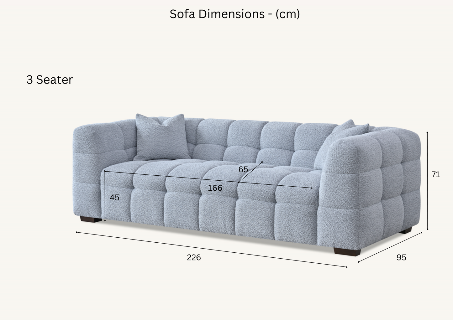 Aluxo Tribeca Sofa Range in Pearl Boucle Fabric Chair