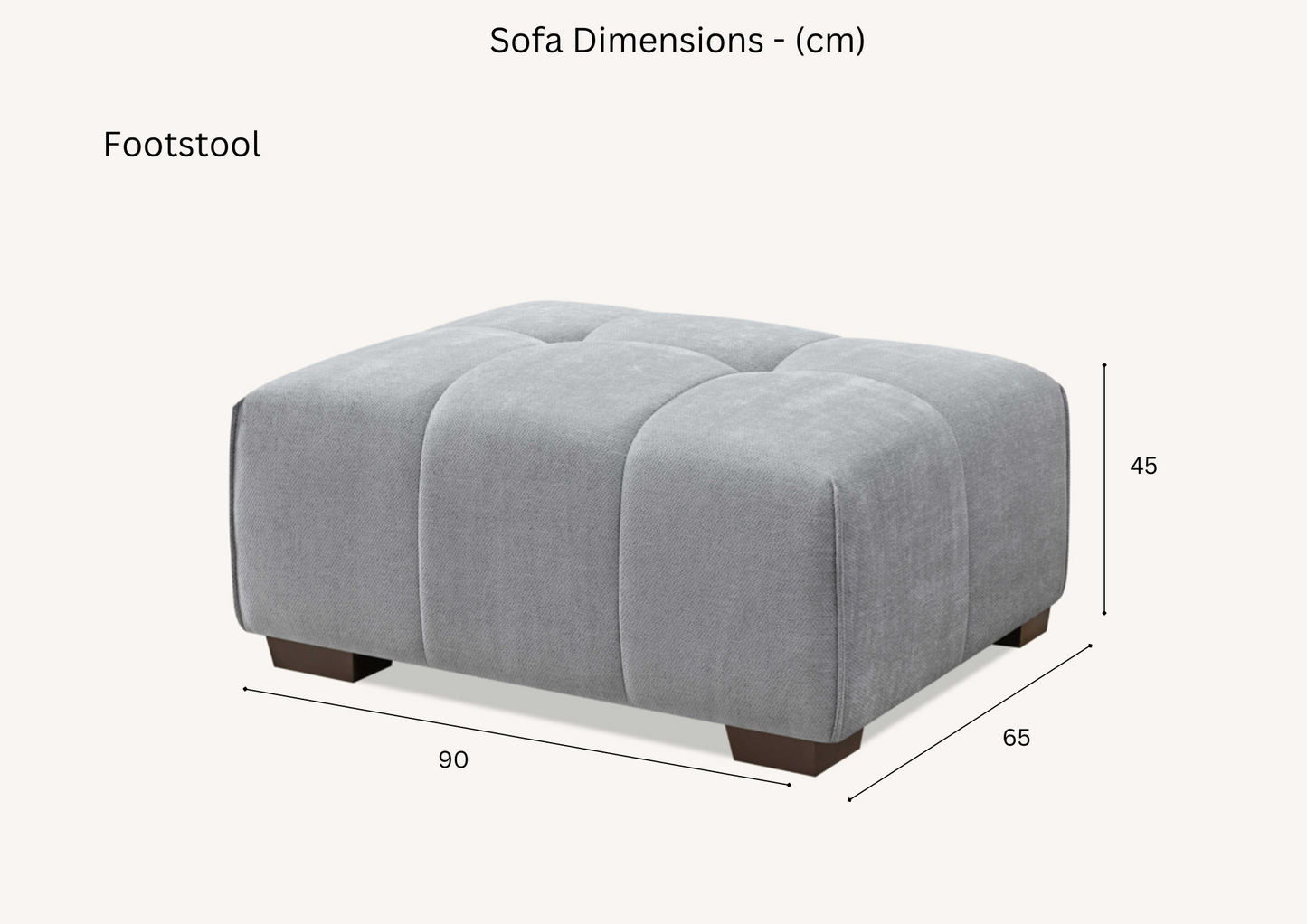 Aluxo Leonard Left Hand Corner Group in Cloudy Grey Boucle Footstool