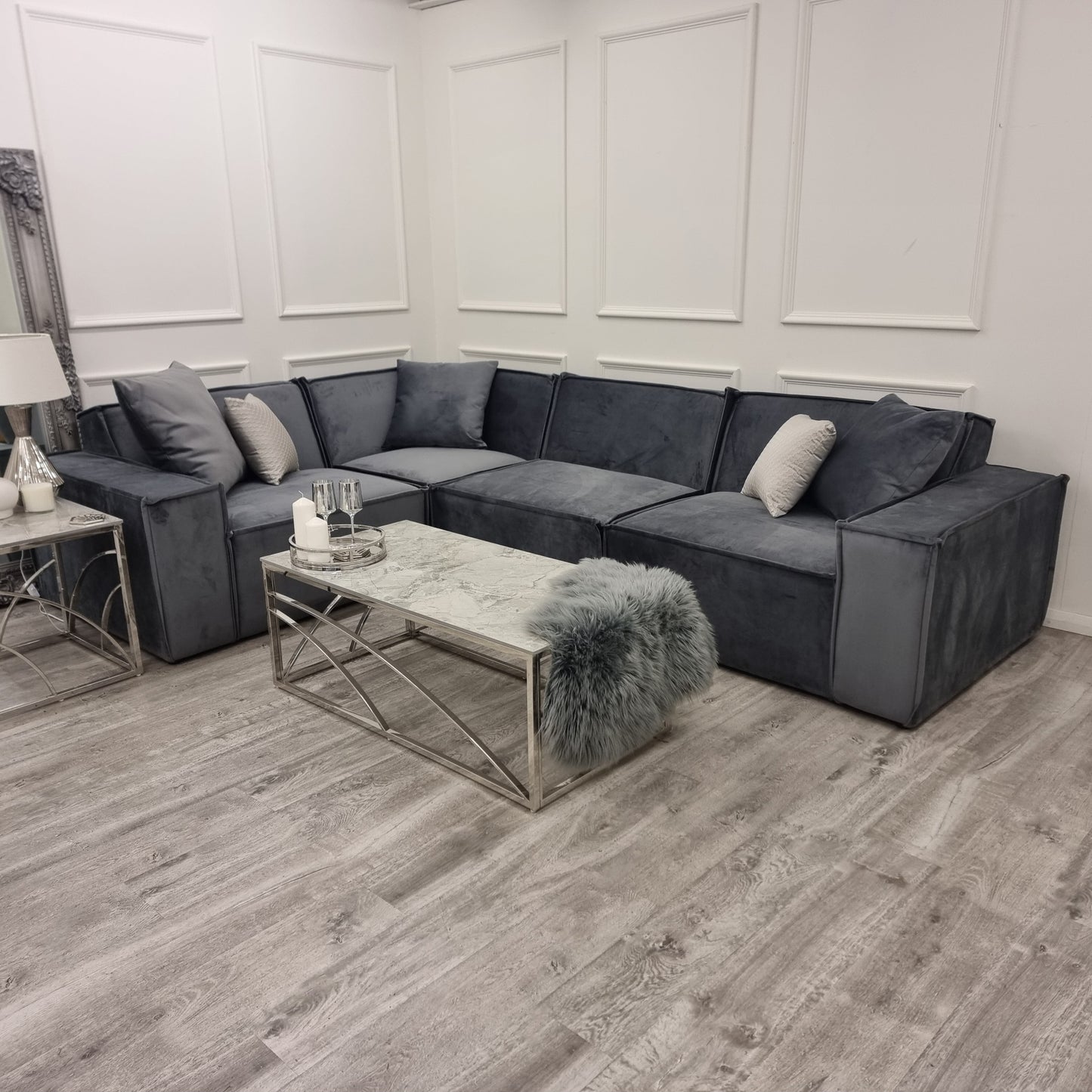 Midland Corner Sofa Steel