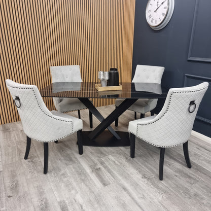 Bentley Black Leg Dining Chair Dark Grey