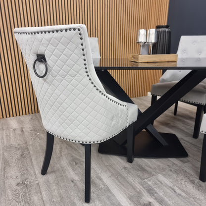 Bentley Black Leg Dining Chair Dark Grey