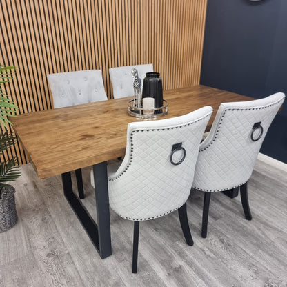 Bentley Black Leg Dining Chair Dark Grey