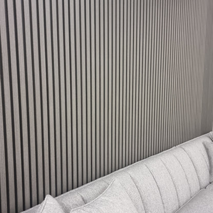 WPC Wood Effect Slatted Wall Panels Ash Grey