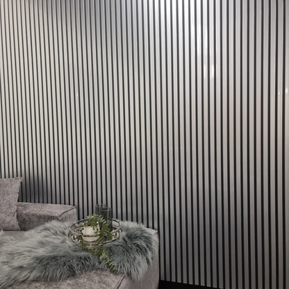 WPC Wood Effect Slatted Wall Panels Ash Grey