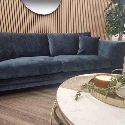 Aluxo Lenox Sofa Range in Aegean Blue Velvet 2 Seater