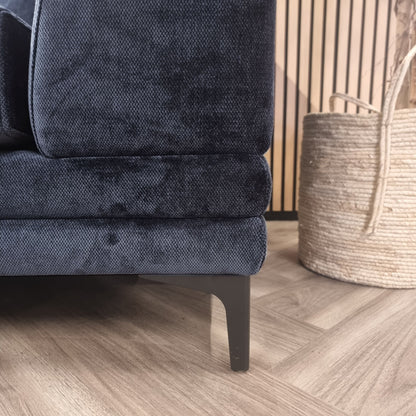 Aluxo Lenox Sofa Range in Aegean Blue Velvet 2 Seater