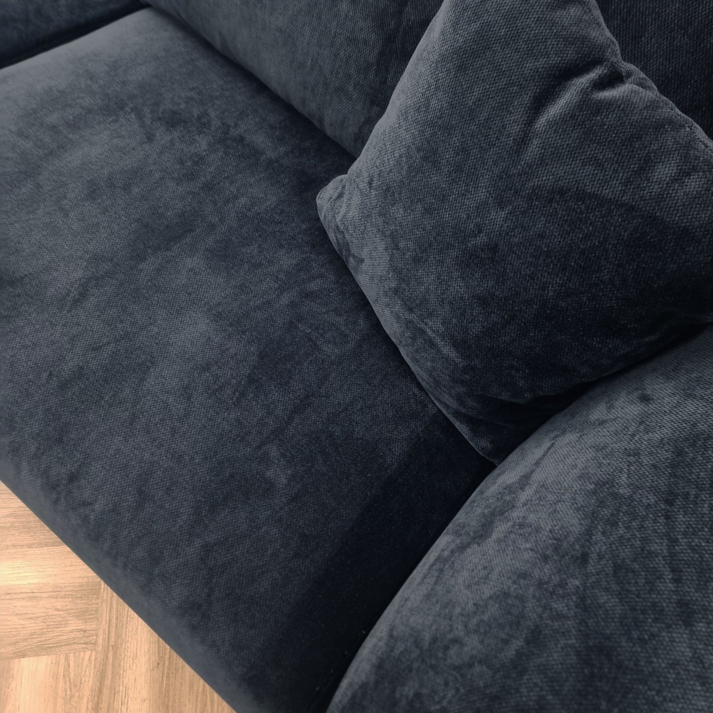 Aluxo Lenox Sofa Range in Aegean Blue Velvet 2 Seater