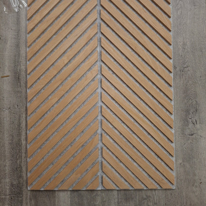 Crafted Luxe Premium Geometric Acoustic Wall Panels – Oak on Grey Felt