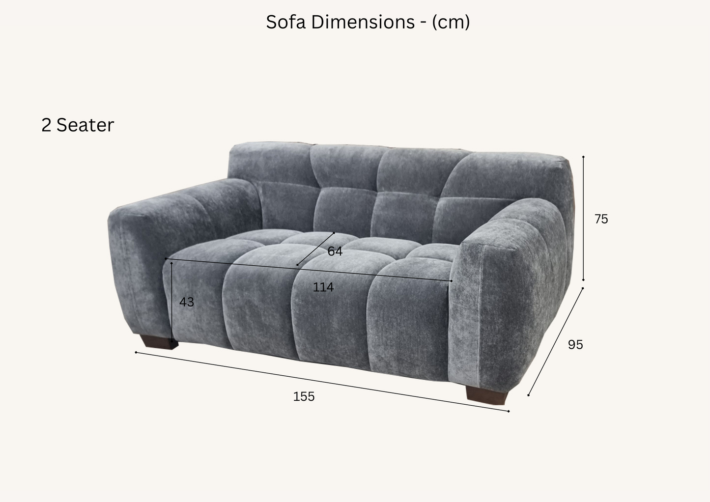 Aluxo Harlem Sofa Range in Steel Velvet Chair