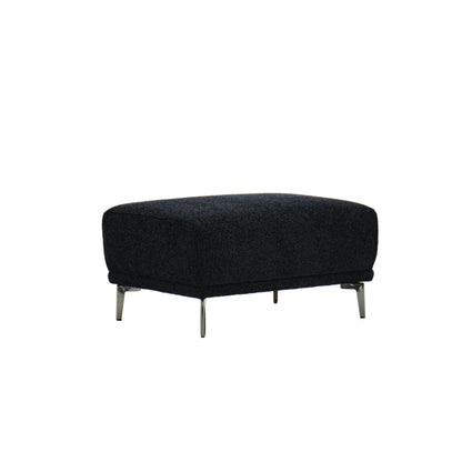 Albany Black Lux Bouclé Sofa Collection – 2 Seater, 3 Seater & Footstool