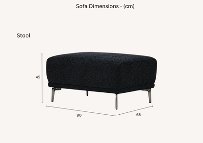 Albany Black Lux Bouclé Sofa Collection – 2 Seater, 3 Seater & Footstool