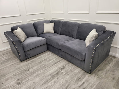 Lincoln 4 Piece Corner Sofa Silver