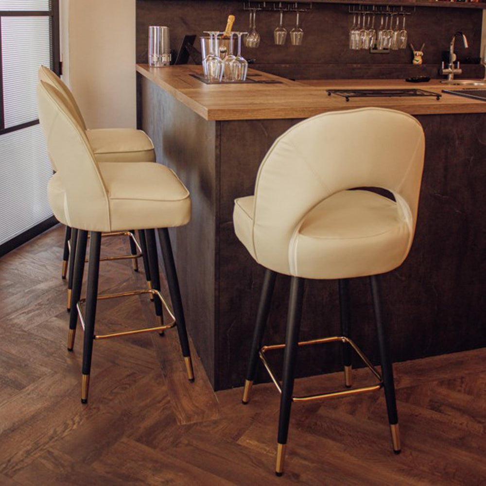 Astra Bar Stools Cream Leather