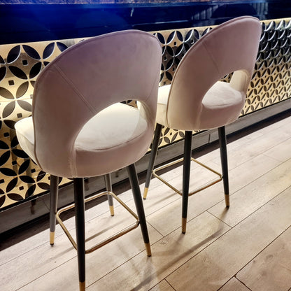 Astra Bar Stools Cream Leather
