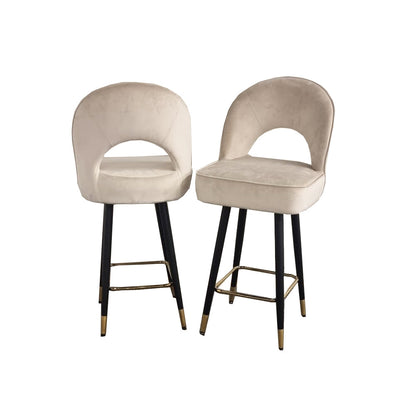 Astra Bar Stools Cream Leather