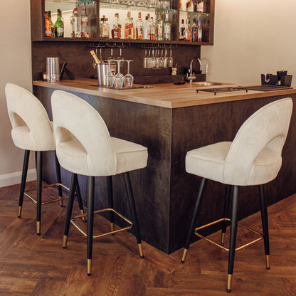 Astra Bar Stools Cream Leather