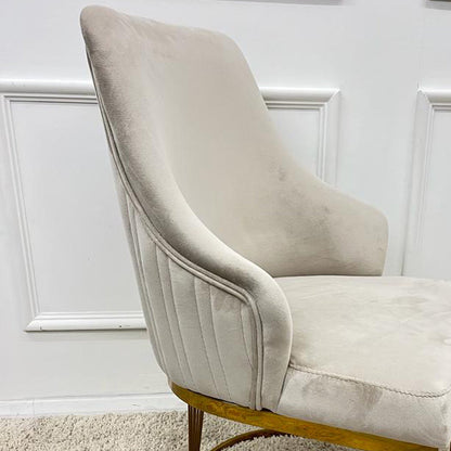 Chelmsford Velvet Dining Chair Gold Frame