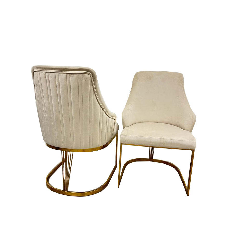Chelmsford Velvet Dining Chair Gold Frame