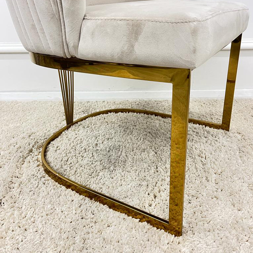 Chelmsford Velvet Dining Chair Gold Frame