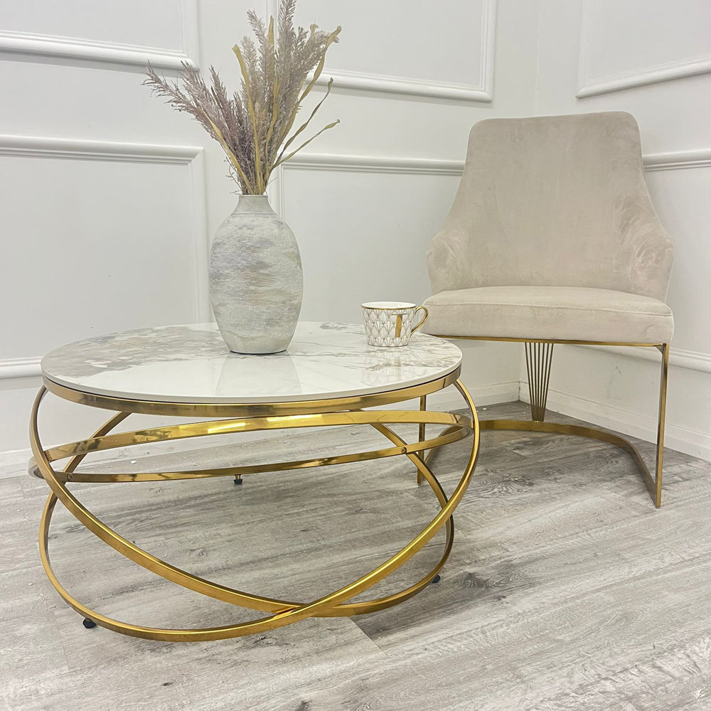 Chelmsford Velvet Dining Chair Gold Frame