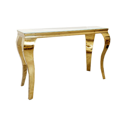 Louis Gold Console Table 120cm Stomach Ash Grey Sintered Stone