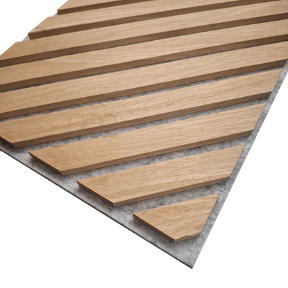 Crafted Luxe Premium Geometric Acoustic Wall Panels – Oak on Grey Felt