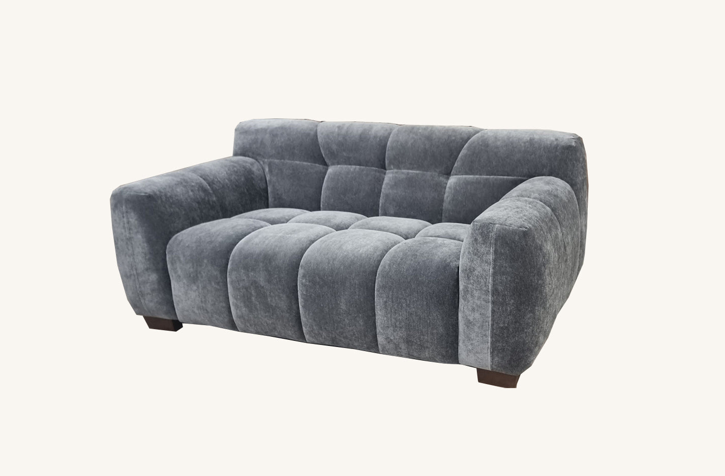 Aluxo Harlem Sofa Range in Steel Velvet Chair