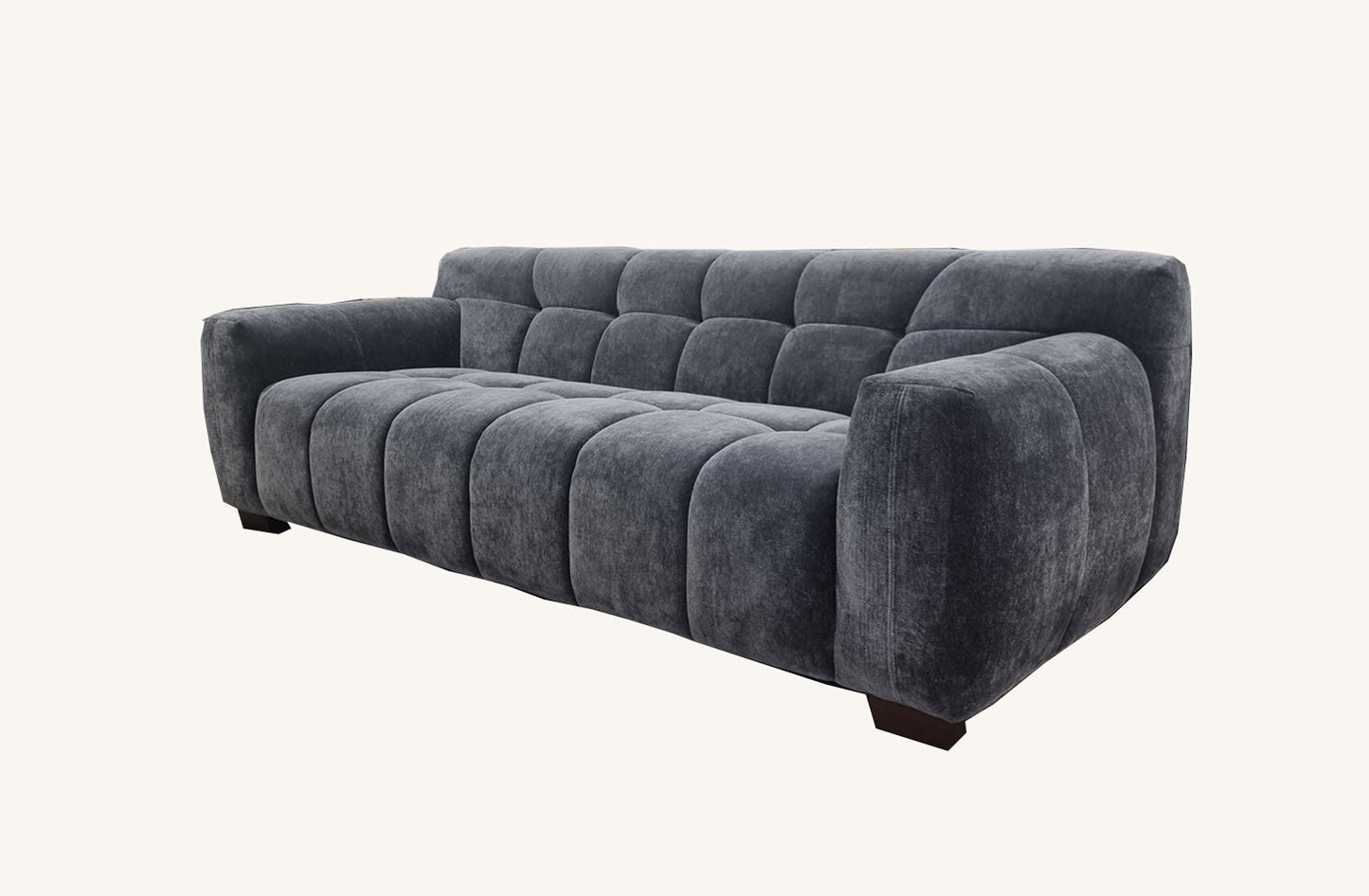 Aluxo Harlem Sofa Range in Steel Velvet Chair