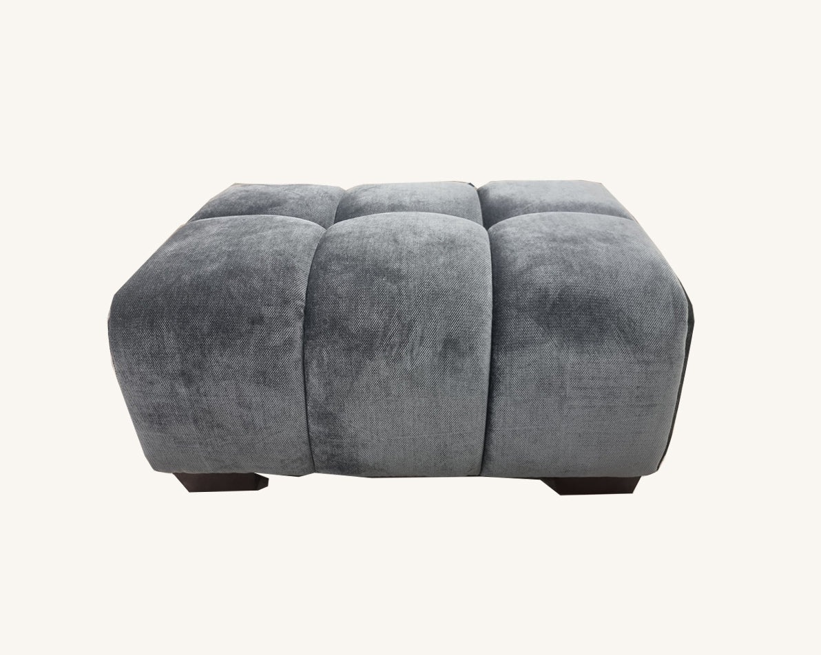 Aluxo Harlem Sofa Range in Steel Velvet Chair