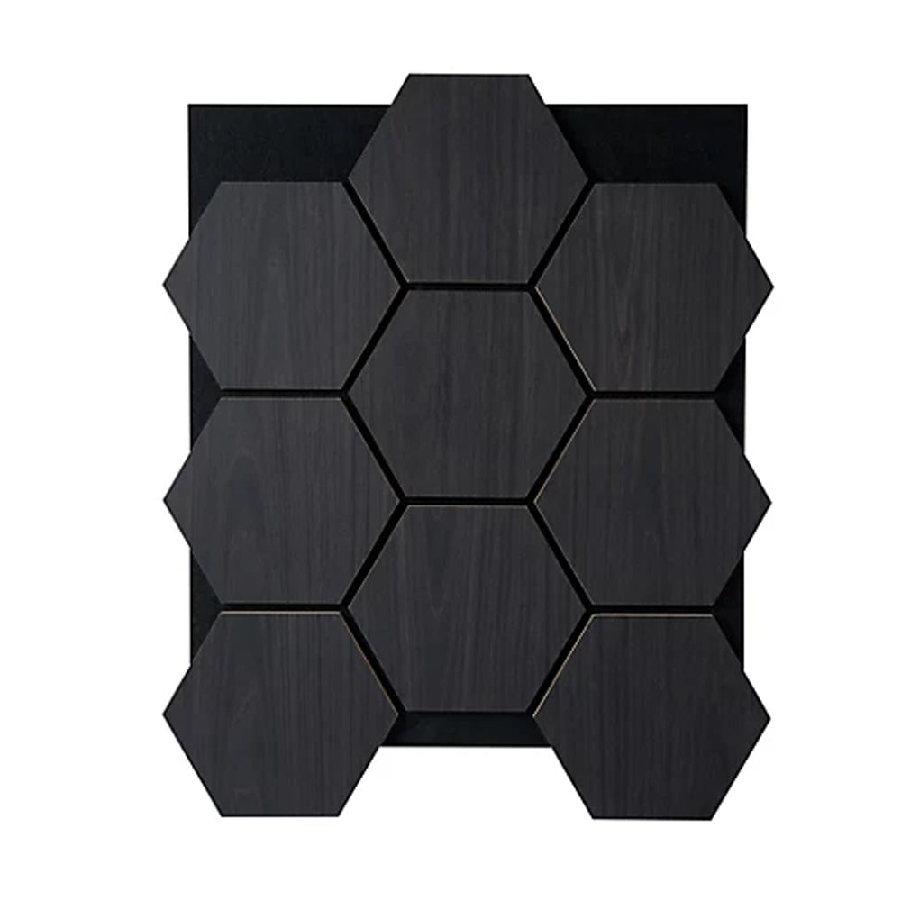 Hexagon Wood Acoustic Wall Panels Walnut