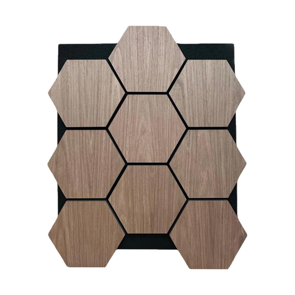 Hexagon Wood Acoustic Wall Panels Walnut