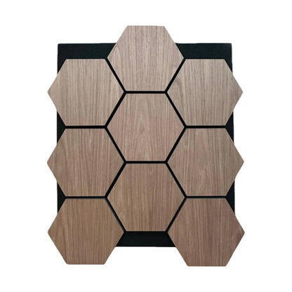 Hexagon Wood Acoustic Wall Panels Walnut