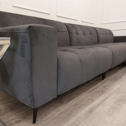Oslo Open Plan Sofa 3 Piece Silver Grey
