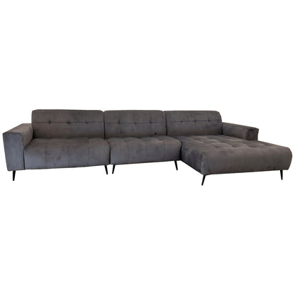 Oslo Open Plan Sofa 3 Piece Silver Grey