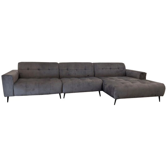 Oslo Open Plan Sofa 3 Piece Silver Grey
