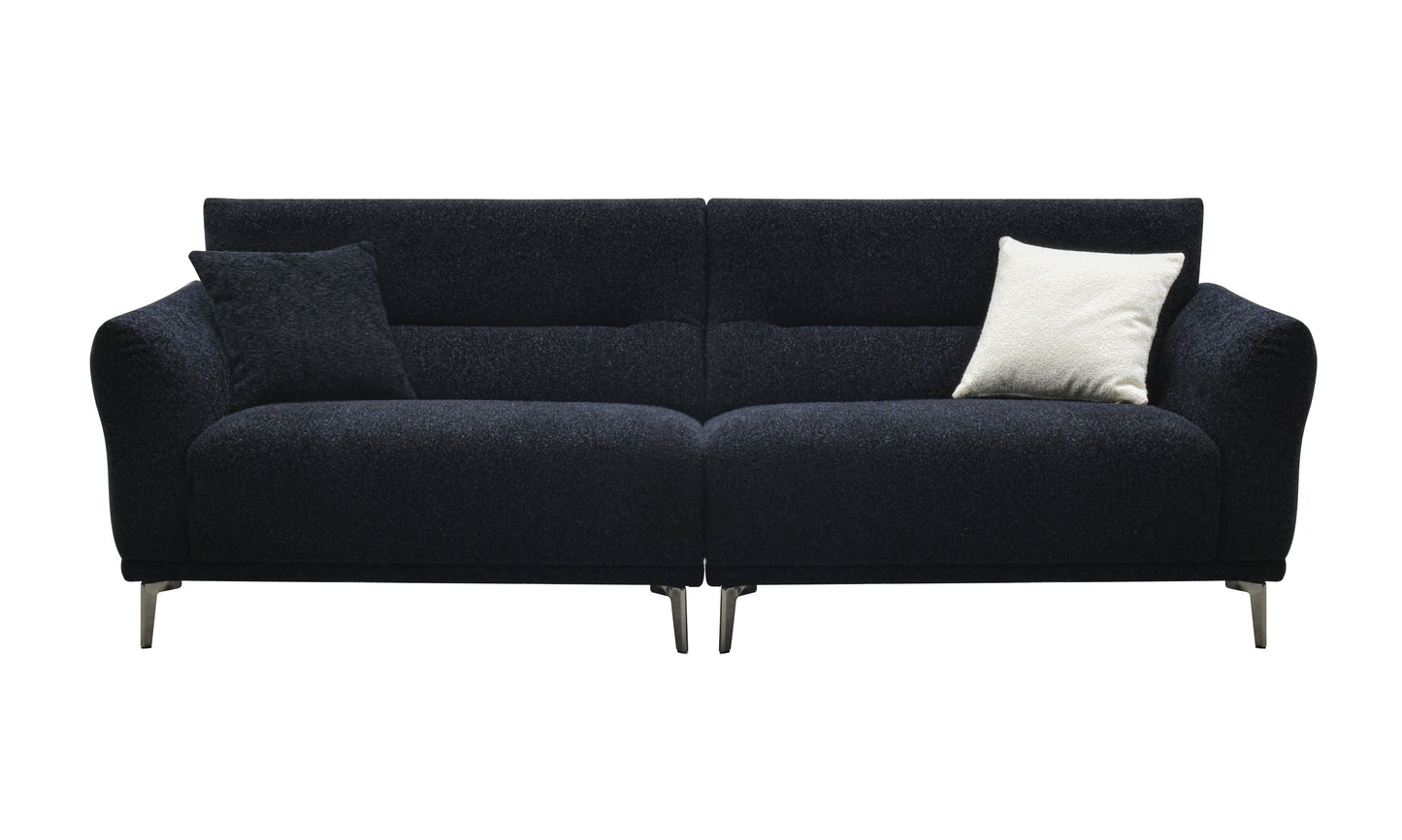 Aluxo Albany Sofa Range in Black Lux Boucle Fabric 4 Seater