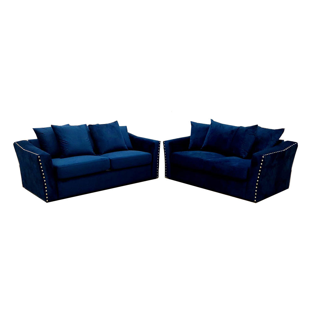 Lincoln 3 And 2 Seater Sofa with Scatter Back Cushion Steel