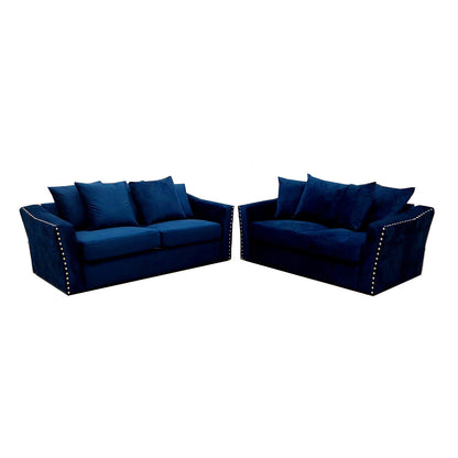 Lincoln 3 And 2 Seater Sofa with Scatter Back Cushion Steel