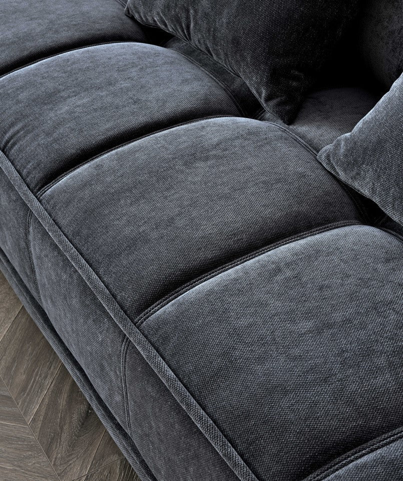 Aluxo Gramercy Group in Steel Velvet 3 Seater