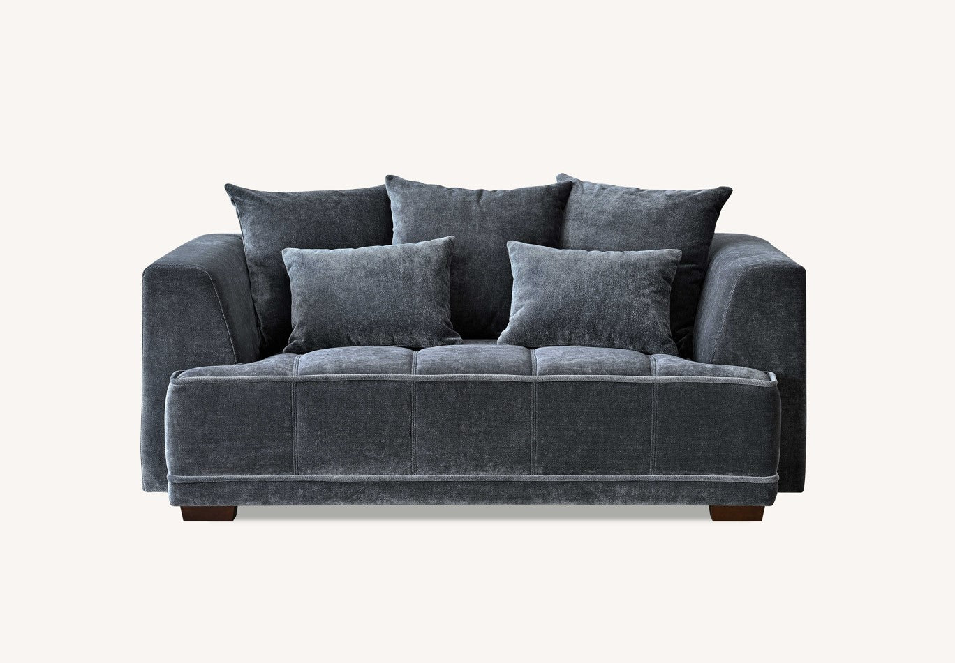 Aluxo Gramercy Group in Steel Velvet 3 Seater