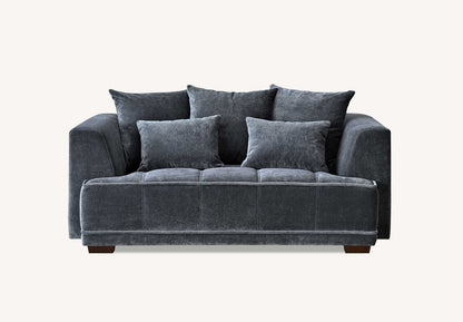 Aluxo Gramercy Group in Steel Velvet 3 Seater