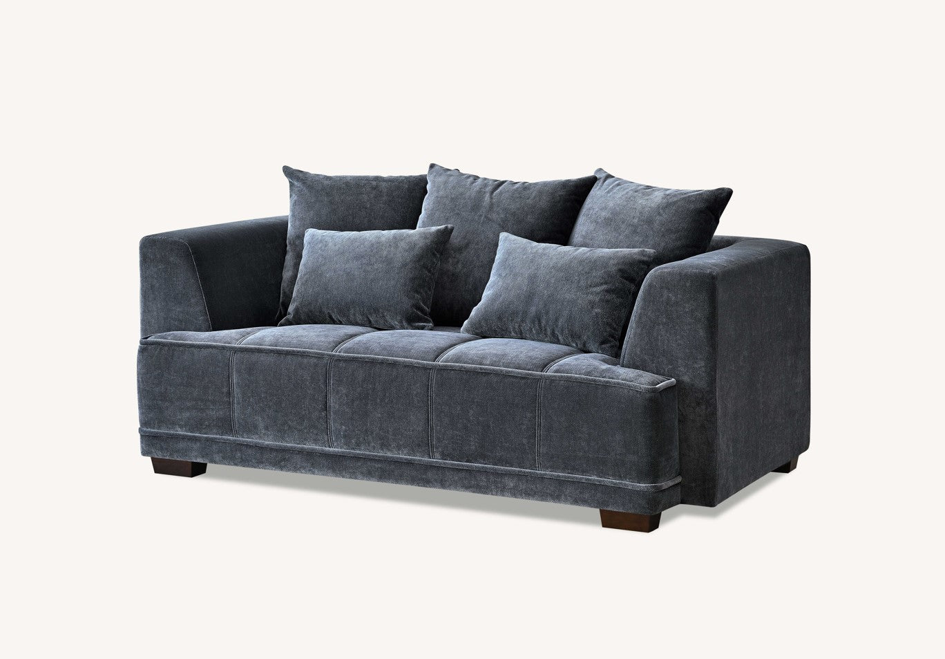 Aluxo Gramercy Group in Steel Velvet 3 Seater