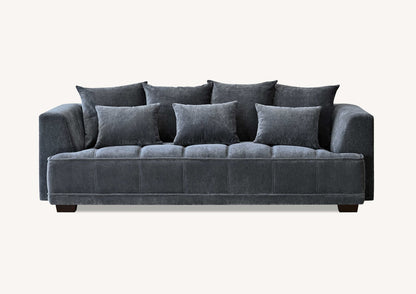 Aluxo Gramercy Group in Steel Velvet 3 Seater