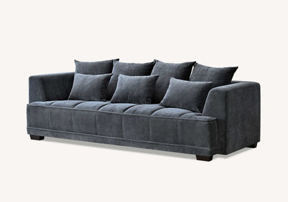 Aluxo Gramercy Group in Steel Velvet 3 Seater