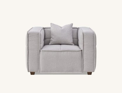 Aluxo Murray Sofa Range in Putty Boucle Fabric 4 Seater