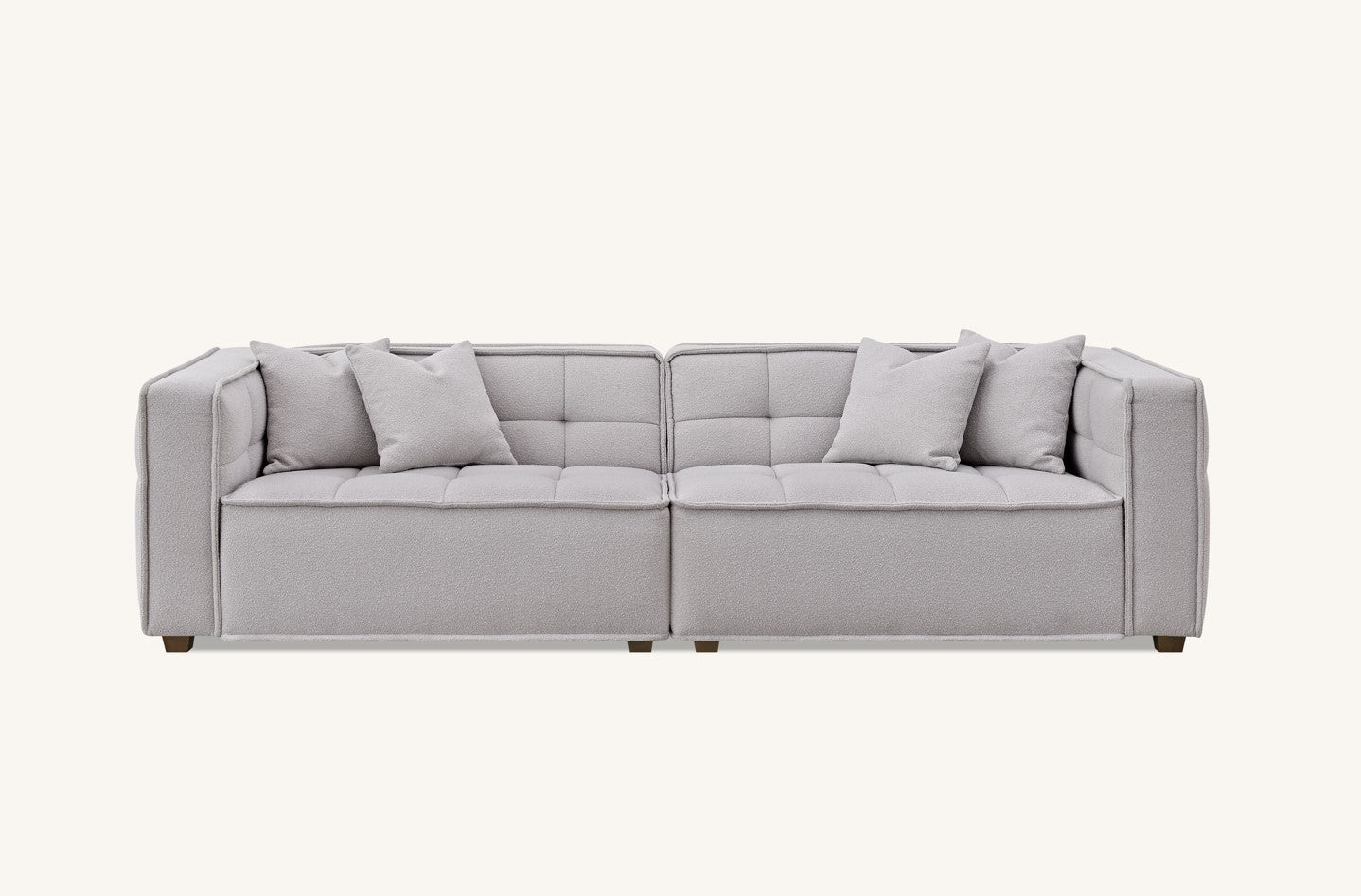 Aluxo Murray Sofa Range in Putty Boucle Fabric 4 Seater
