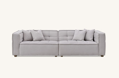 Aluxo Murray Sofa Range in Putty Boucle Fabric 4 Seater